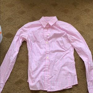Pink and white checkered button down